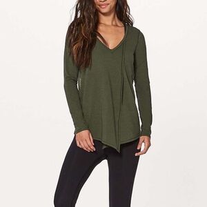 Lululemon Knot A Problem Long Sleeve Tee - Dark Olive - Prima Cotton